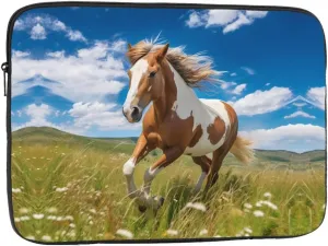 Horses on The Prairie Prints Shockproof Portable Laptop Sleeve Bag 13 inch - Protective Case for Men and Women's Business Travel, Office Daily Use