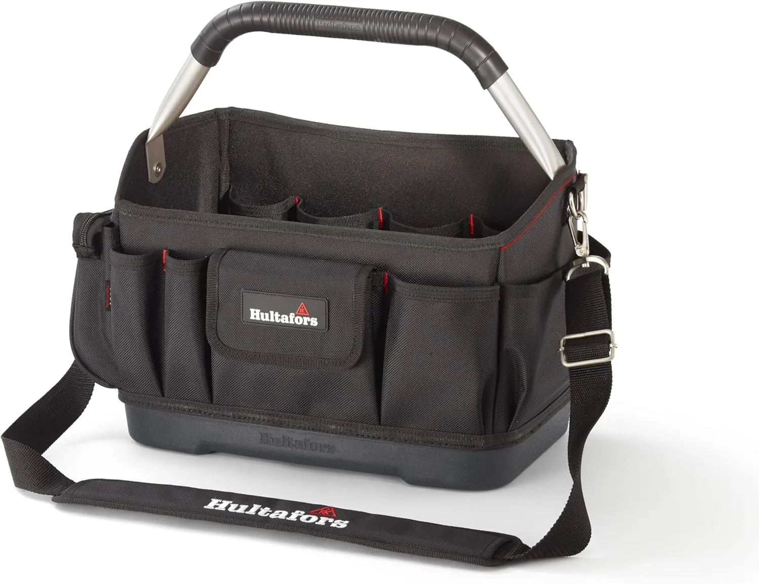 Hultafors 590110 Ergonomic Tool Bag with 25 Compartments Including Shoulder Strap & Rain Cover Water & Dirt-Resistant Base