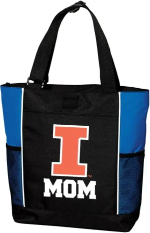 Illini Mom Tote Bags Official University of Illinois Proud Mother Totes