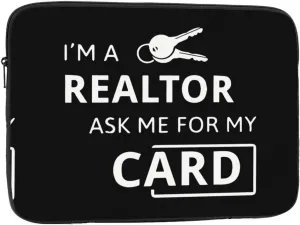 I'm A Realtor Ask Me Print Laptop Case Water-Resistant Protective Laptop Bags Business Lightweight Computer