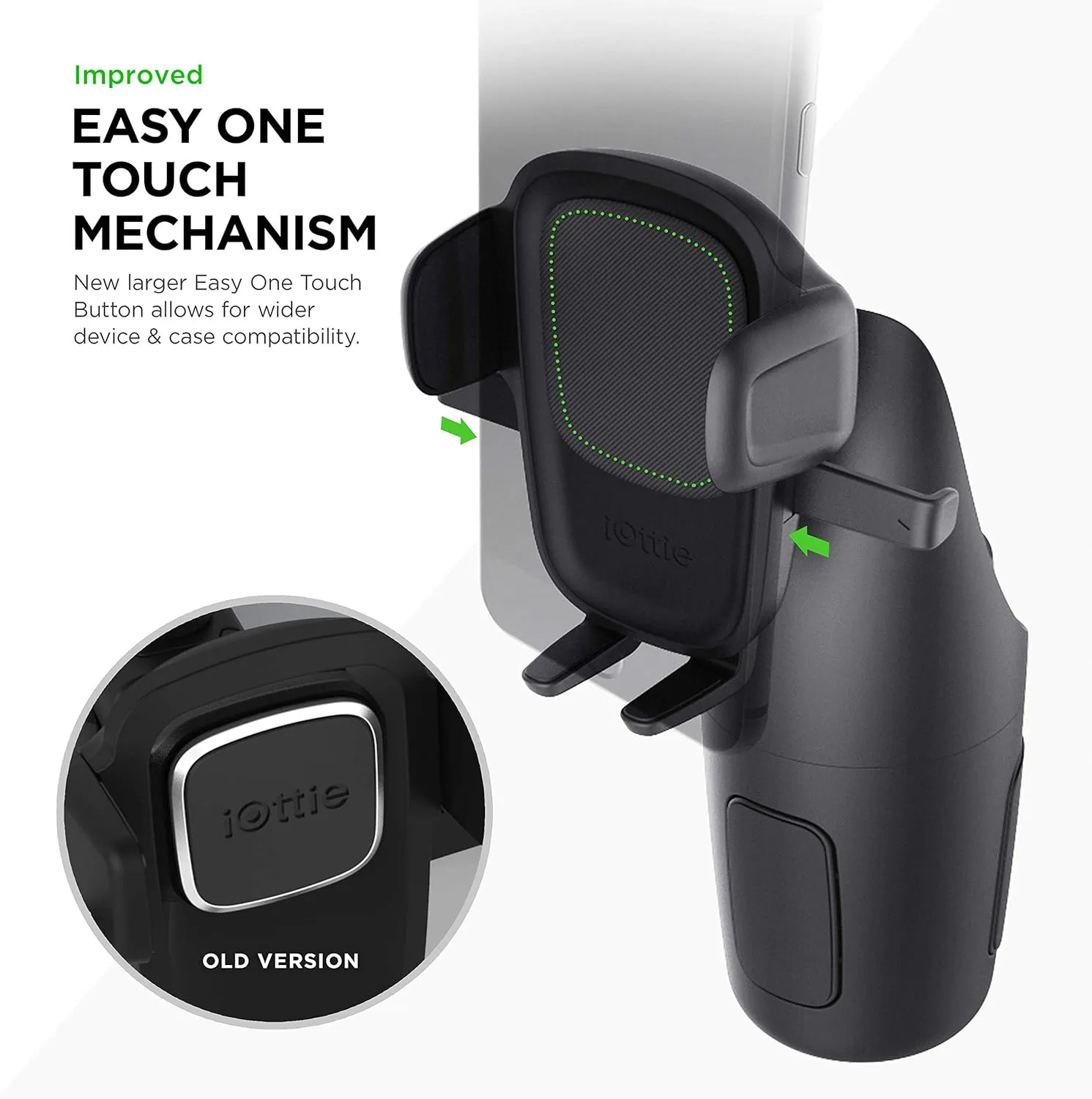 iOttie Easy One Touch 5 Cup Holder Mount - Universal Car Mount Phone Holder for iPhone, Google, Samsung, Moto, Huawei, Nokia, LG, and all other Smartphones