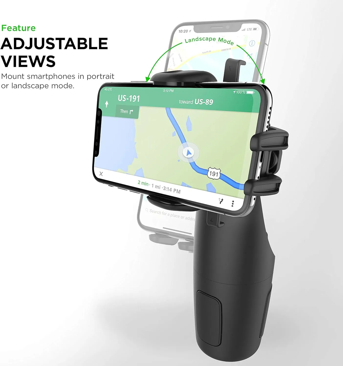 iOttie Easy One Touch 5 Cup Holder Mount - Universal Car Mount Phone Holder for iPhone, Google, Samsung, Moto, Huawei, Nokia, LG, and all other Smartphones
