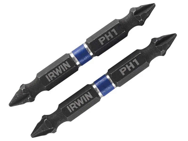 IRWIN Impact Double Ended Screwdriver Bits Phillips Ph1 60Mm Pack Of 10