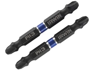 IRWIN Impact Double Ended Screwdriver Bits Phillips Ph3 60Mm Pack Of 2