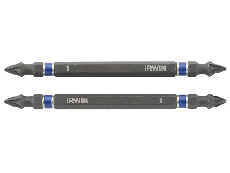 IRWIN Impact Double Ended Screwdriver Bits Pozi Pz1 100Mm Pack Of 2