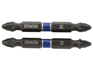 IRWIN Impact Double Ended Screwdriver Bits Pozi Pz2 60Mm Pack Of 10