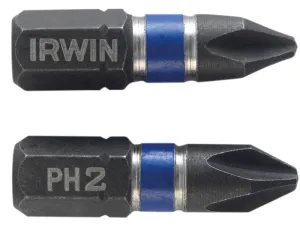IRWIN Impact Screwdriver Bits Phillips Ph2 25Mm Pack Of 20
