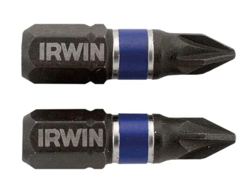 IRWIN Impact Screwdriver Bits Pozi Pz1 25Mm Pack Of 2