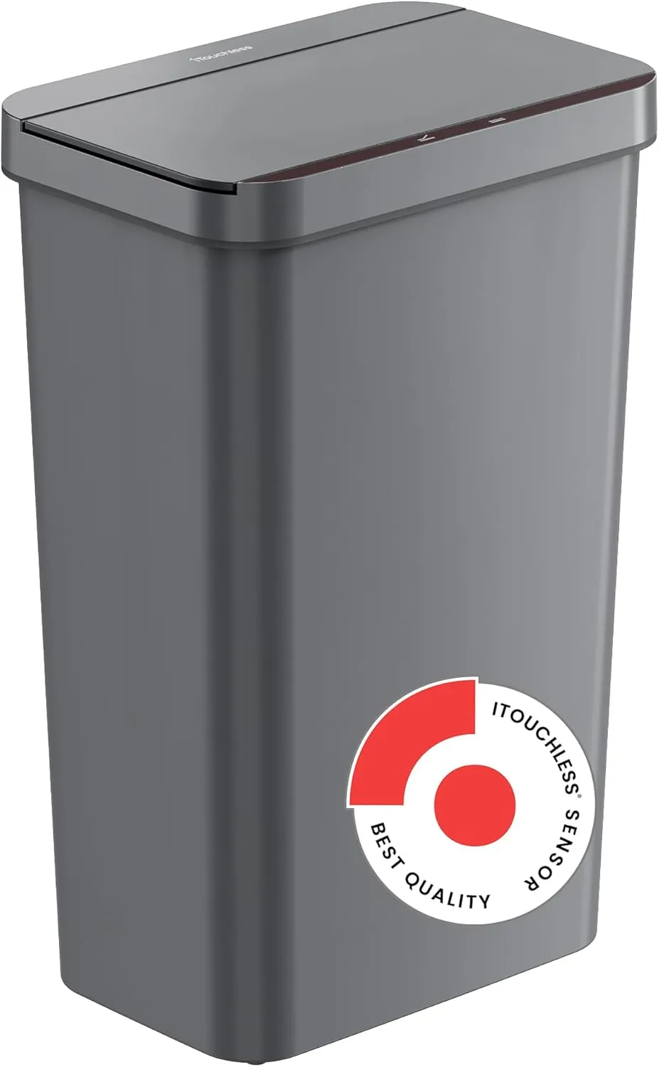 iTouchless Prime 13.2 Gallon Sensor Trash Can, Durable Dent-Proof Construction, Slim and Space-Efficient Automatic Bin Great for Kitchen, Home, Office, Business, Garage, Gray Color Plastic