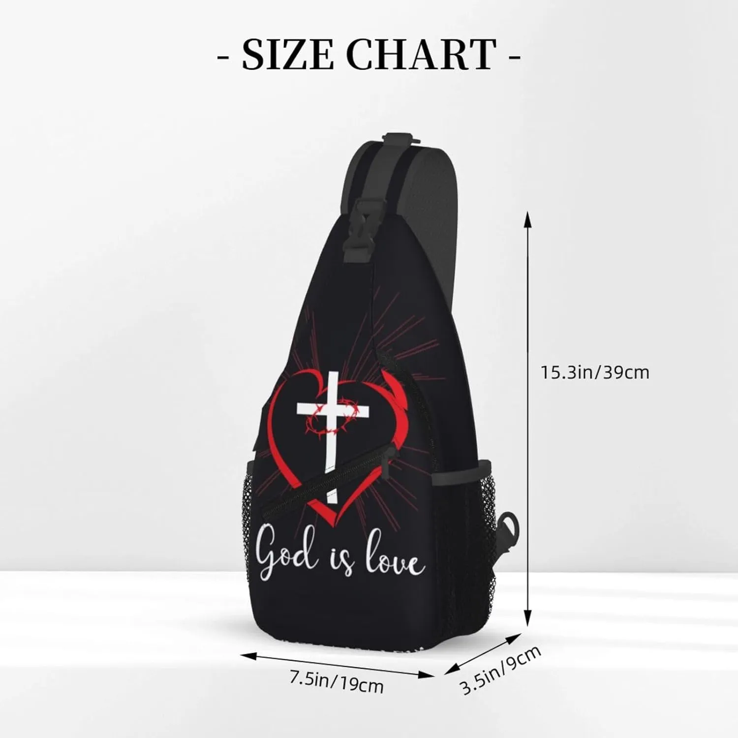 Jesus Cross Pattern Casual Backpack Bag Hiking Travel Shoulder Daypack Adjustable Sling Bags for Men Women