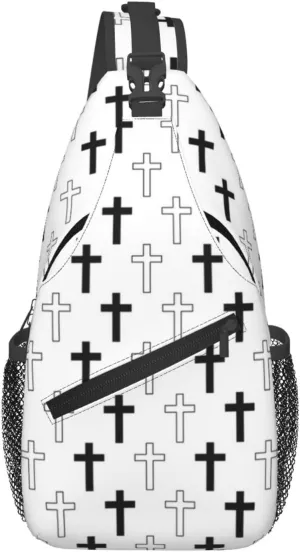 Jesus Cross Pattern Casual Backpack Bag Hiking Travel Shoulder Daypack Adjustable Sling Bags for Men Women