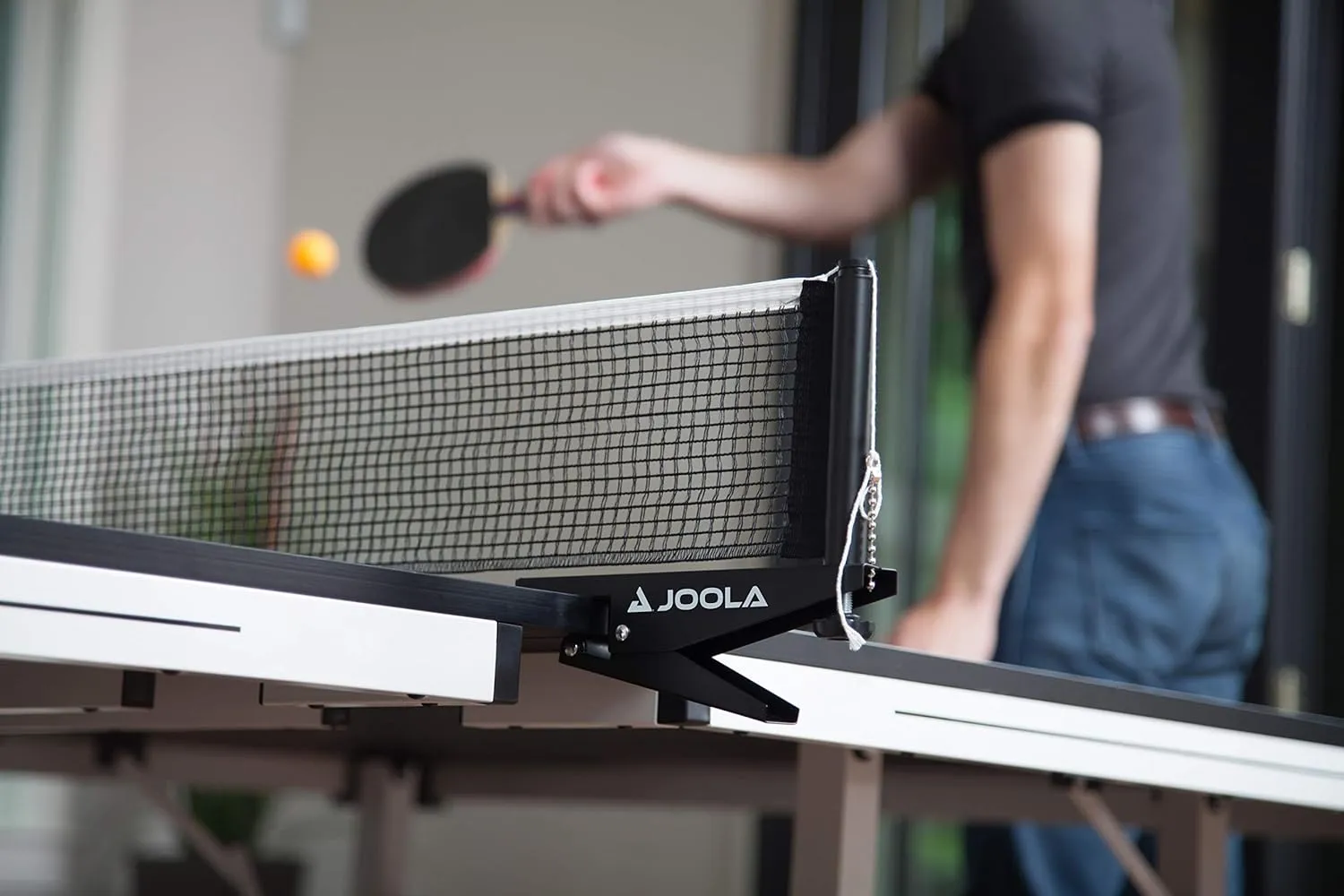 JOOLA Rally TL Professional MDF Indoor Ping Pong Table w/Quick Clamp Table Tennis Net & Post Set - 10 Minute Easy Assembly - Corner Ball Holders - Tournament Quality - Includes Playback Mode
