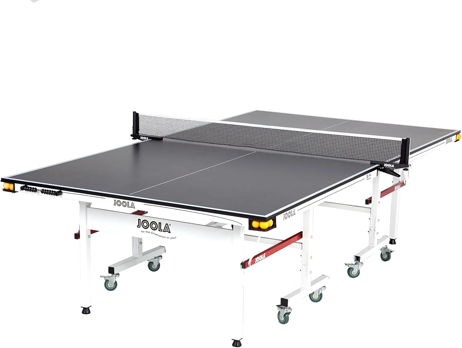 JOOLA Rally TL Professional MDF Indoor Ping Pong Table w/Quick Clamp Table Tennis Net & Post Set - 10 Minute Easy Assembly - Corner Ball Holders - Tournament Quality - Includes Playback Mode