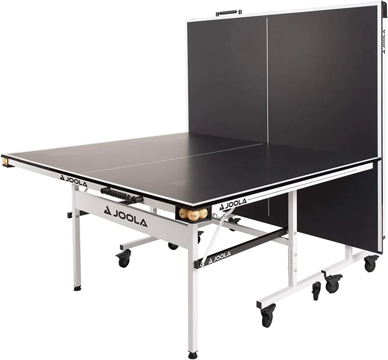 JOOLA Rally TL Professional MDF Indoor Ping Pong Table w/Quick Clamp Table Tennis Net & Post Set - 10 Minute Easy Assembly - Corner Ball Holders - Tournament Quality - Includes Playback Mode