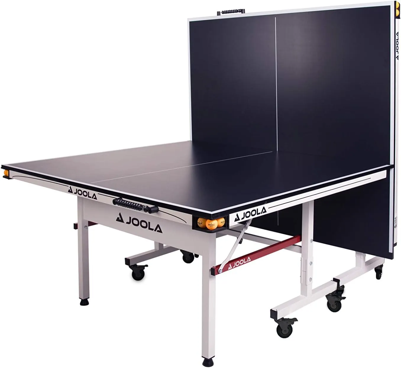 JOOLA Rally TL Professional MDF Indoor Ping Pong Table w/Quick Clamp Table Tennis Net & Post Set - 10 Minute Easy Assembly - Corner Ball Holders - Tournament Quality - Includes Playback Mode