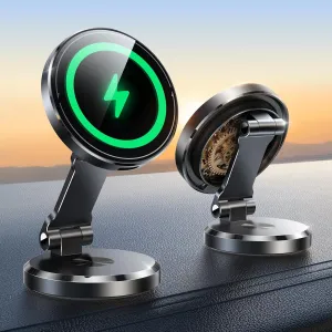 JOYROOM for MagSafe Car Mount Charger with Rotatable Charging Panel, 15W Fast Charging Metal Magnetic Phone Holder, Dashboard Wireless Charger for iPhone 16/15/14/13/12 Pro Max Plus & Magsafe case