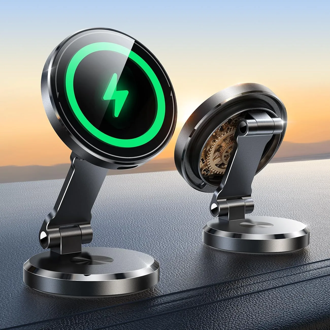 JOYROOM for MagSafe Car Mount Charger with Rotatable Charging Panel, 15W Fast Charging Metal Magnetic Phone Holder, Dashboard Wireless Charger for iPhone 16/15/14/13/12 Pro Max Plus & Magsafe case