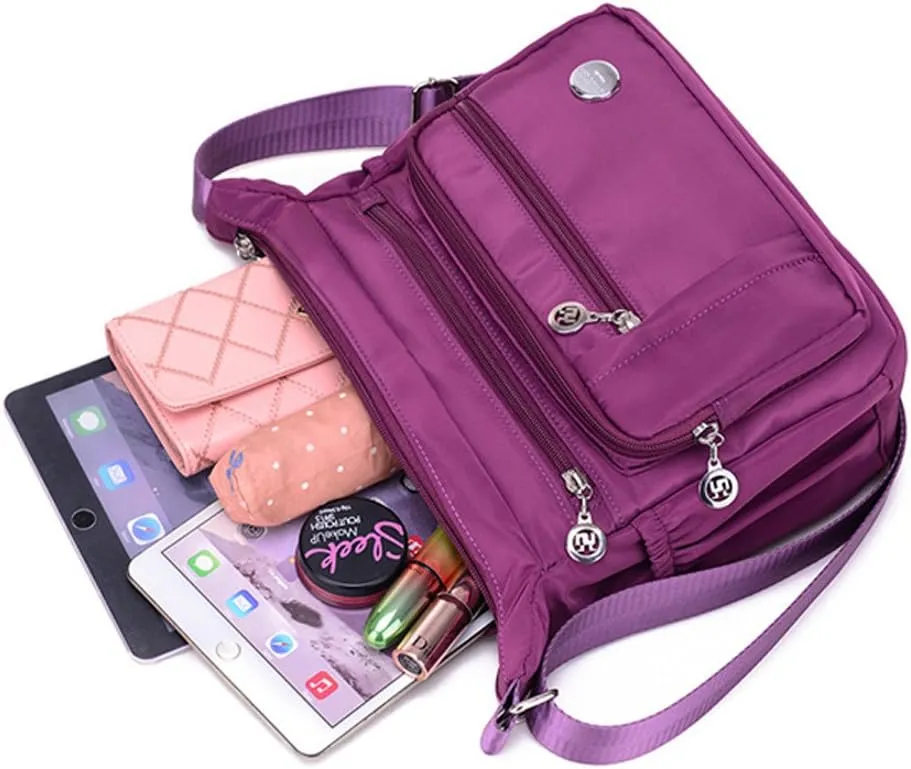 KARRESLY Women's Shoulder Bags Travel Handbag Messenger Cross Body Nylon Bags with Lots of Pockets