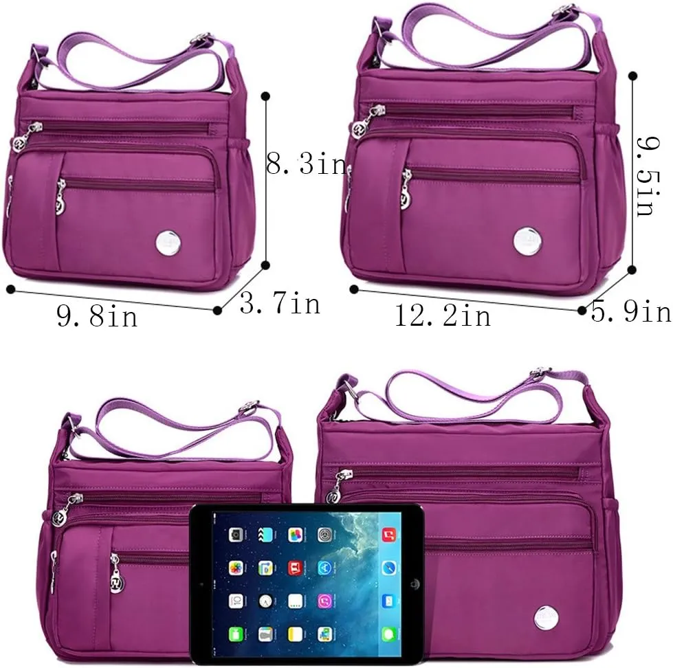 KARRESLY Women's Shoulder Bags Travel Handbag Messenger Cross Body Nylon Bags with Lots of Pockets
