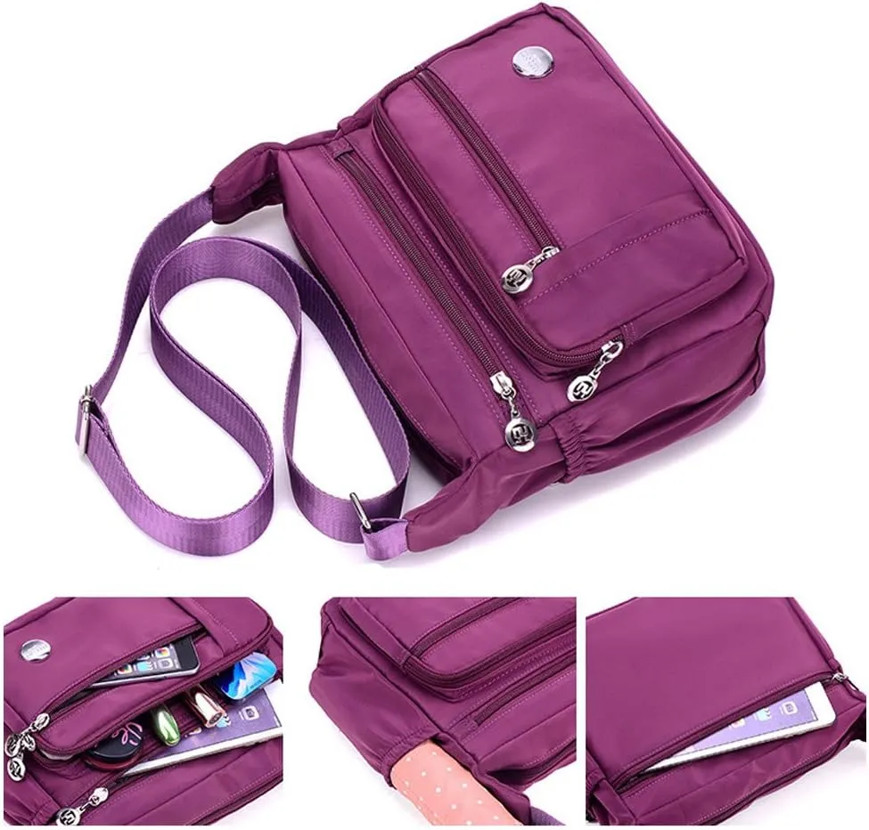 KARRESLY Women's Shoulder Bags Travel Handbag Messenger Cross Body Nylon Bags with Lots of Pockets