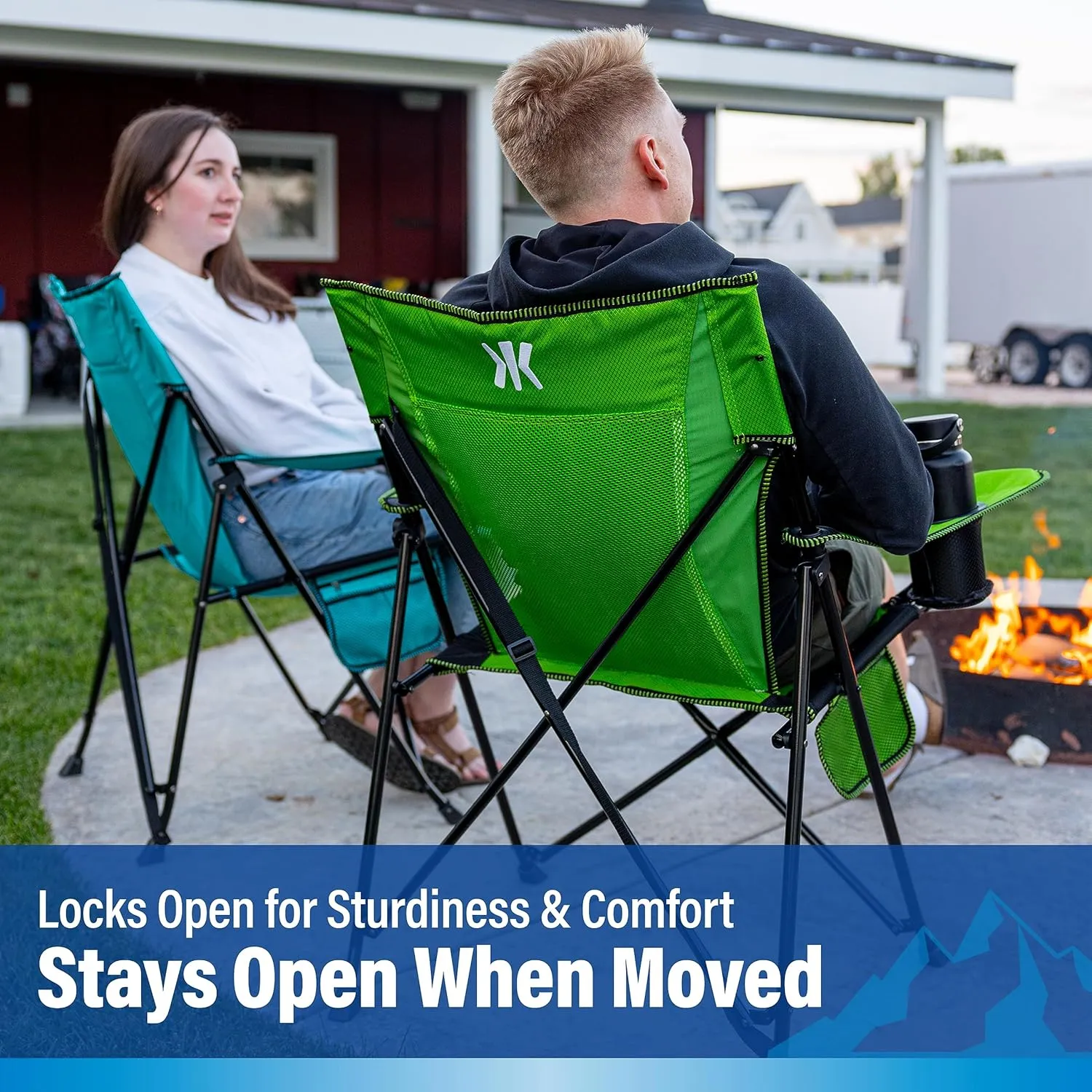 Kijaro Dual Lock Portable Camping Chairs - Enjoy the Outdoors with a Versatile Folding Chair, Sports Chair, Outdoor Chair & Lawn Chair - Dual Lock Feature Locks Position – Ireland Green