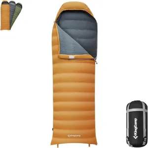 KingCamp Ultralight Down Sleeping Bag, 650 FP Compact Cold Weather 3-4 Season Sleeping Bag for Adults 10°F, Backpacking, Camping, Hiking, Traveling with Compression Sack