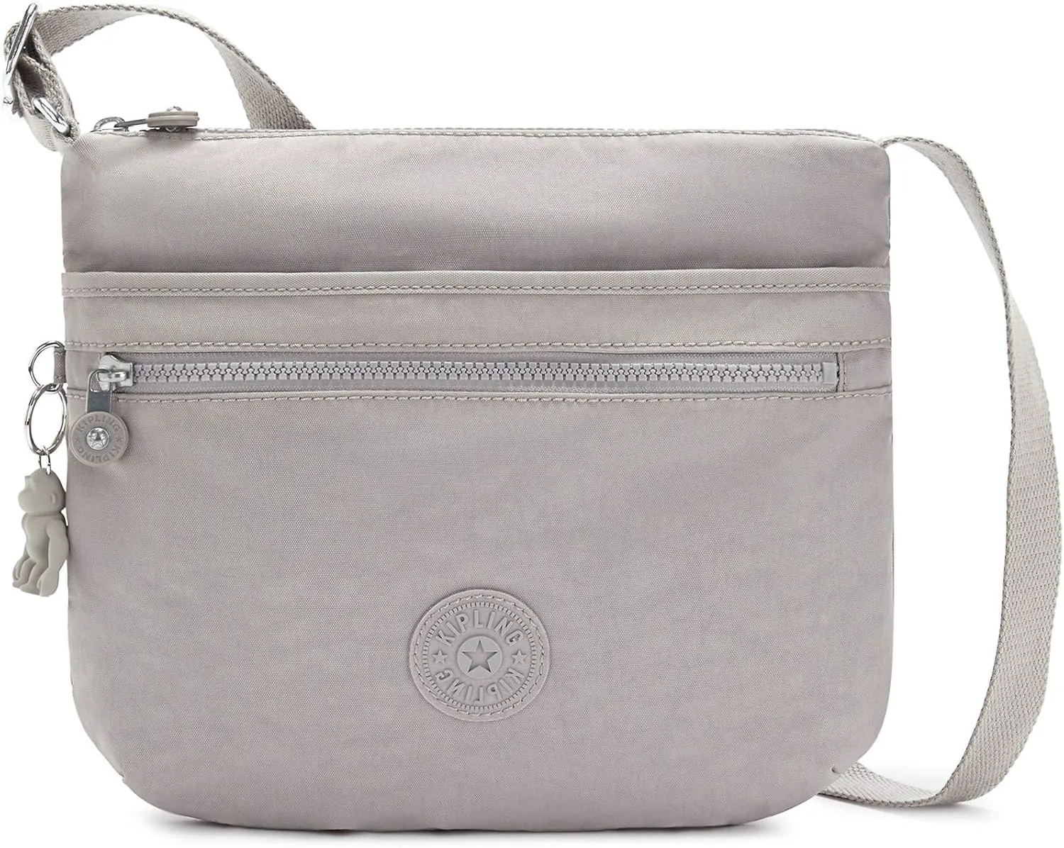 Kipling womens WomenÂ’s Arto Bag, Lightweight Everyday Purse, Casual Nylon Shoulder Crossbody Bag, Grey Gris, 11.25 L X 10.25 H X 1.5 D US