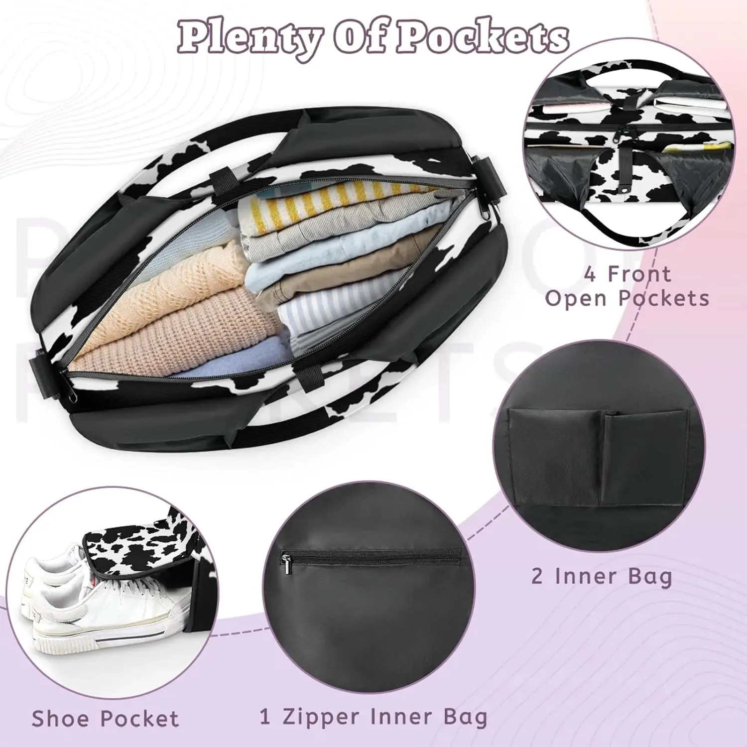 KOBLEN Yoga Gym Bags for Women Duffel Bag with Shoe Compartment and Yoga Mat Portable Weekender Bags for Pilates Travel Offices Workout Beach