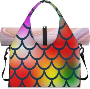 KOBLEN Yoga Gym Bags for Women Duffel Bag with Shoe Compartment and Yoga Mat Portable Weekender Bags for Pilates Travel Offices Workout Beach