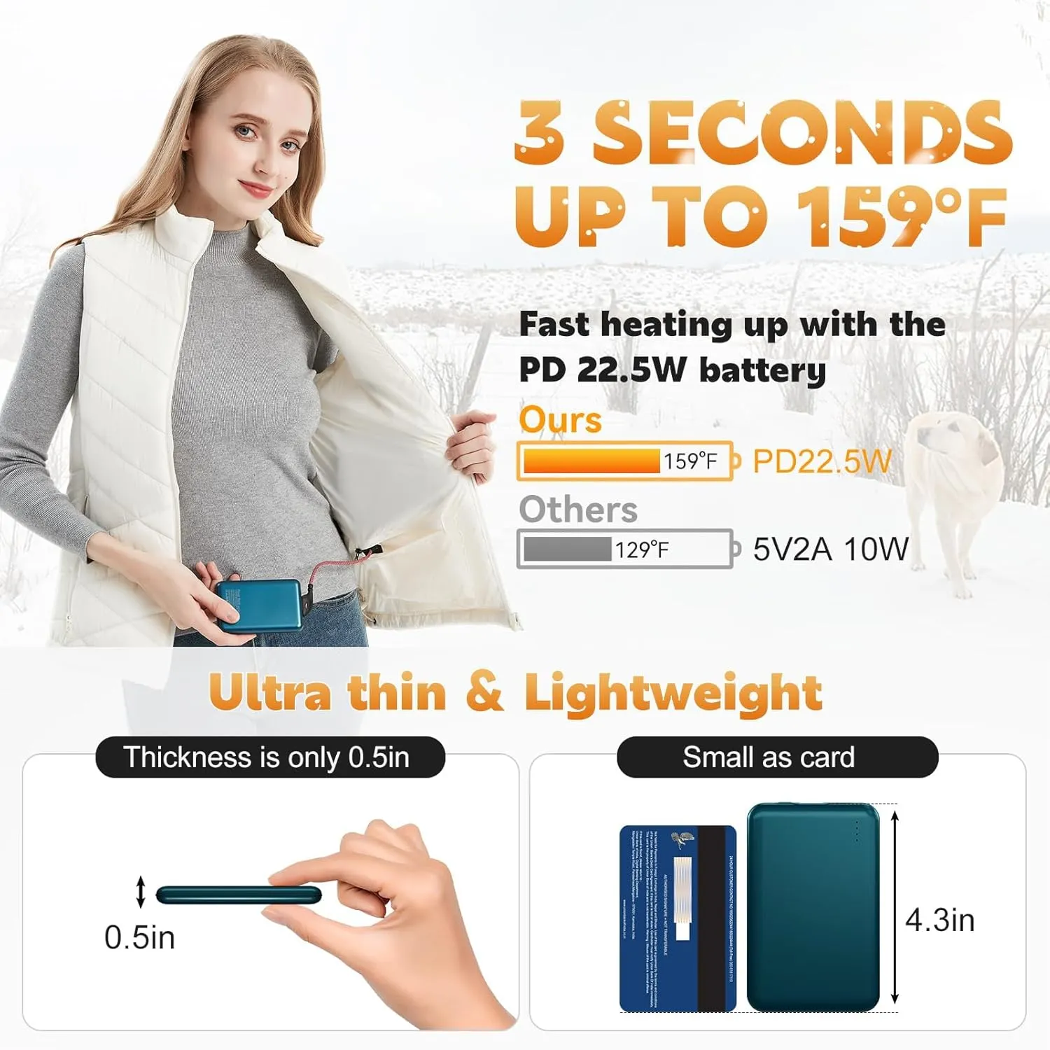 KOVNLO Heated Vest for Women With Battery Pack Included, Smart Controller with Light-out Design, Electric Heated Jackets