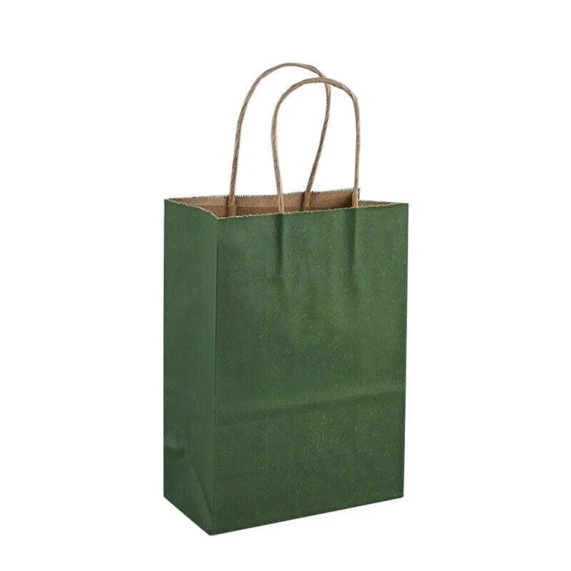 Kraft Carry Shopping Paper Bags 20-100PCS 12Colours