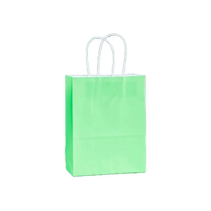 Kraft Carry Shopping Paper Bags 20-100PCS 12Colours
