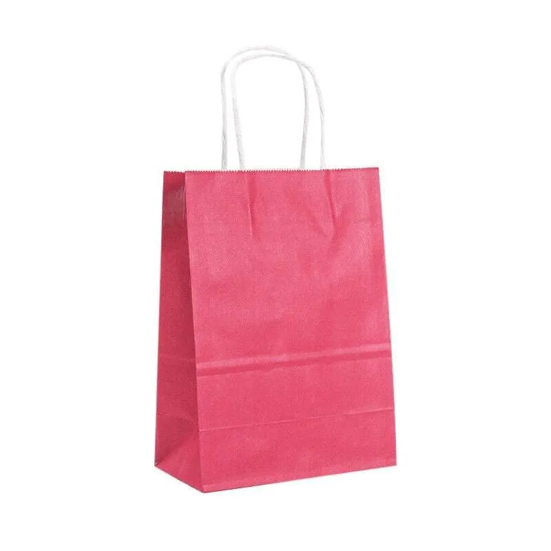 Kraft Carry Shopping Paper Bags 20-100PCS 12Colours