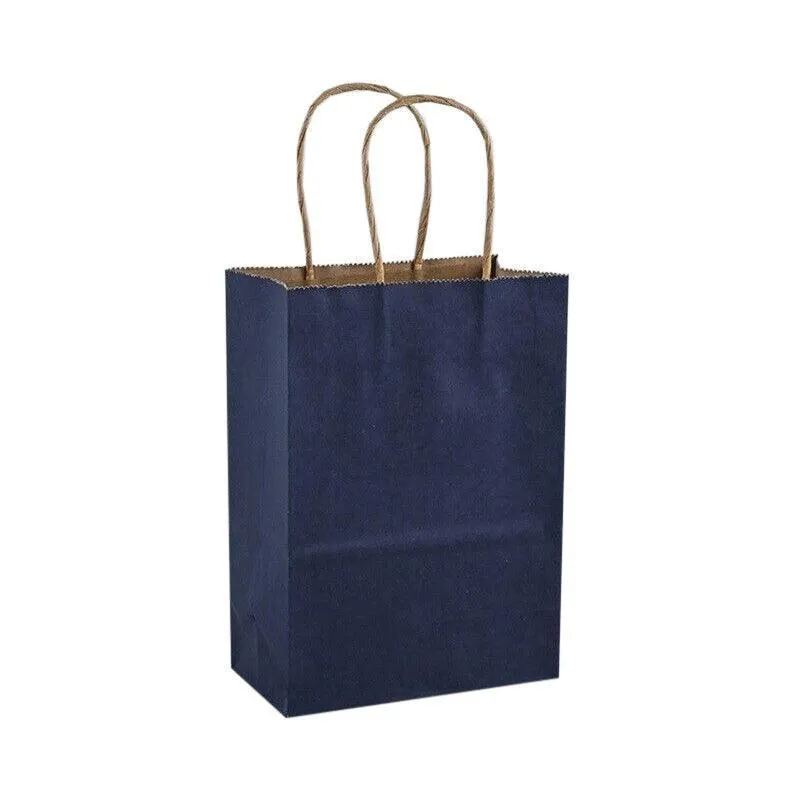 Kraft Carry Shopping Paper Bags 20-100PCS 12Colours