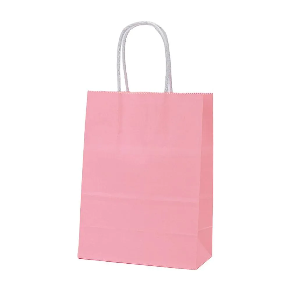 Kraft Carry Shopping Paper Bags 20-100PCS 12Colours