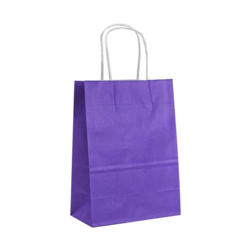 Kraft Carry Shopping Paper Bags 20-100PCS 12Colours