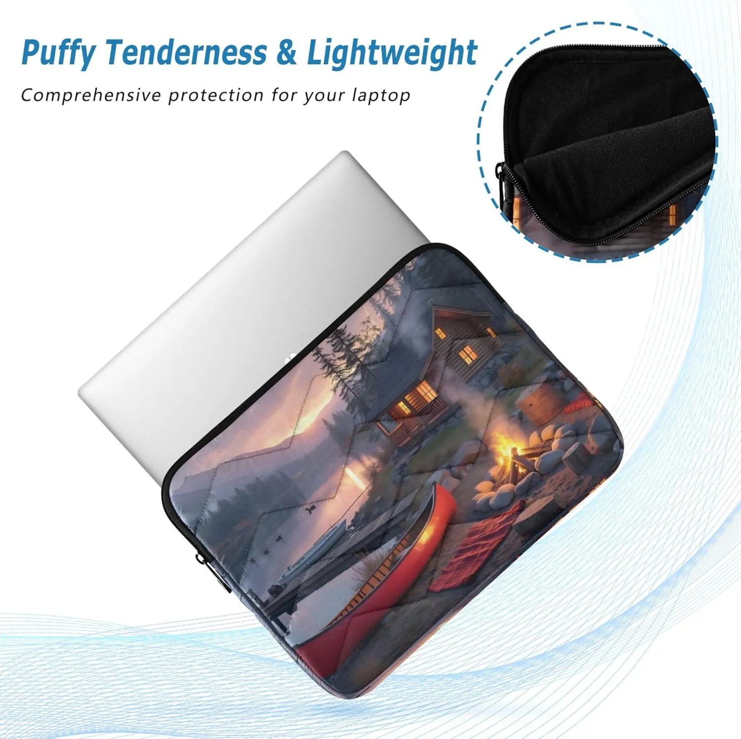 Landscape Work Bags for Women, 16 Laptop Case Shockproof Protective Computer Carrying Cover, 15.6 Inch Computer Bags