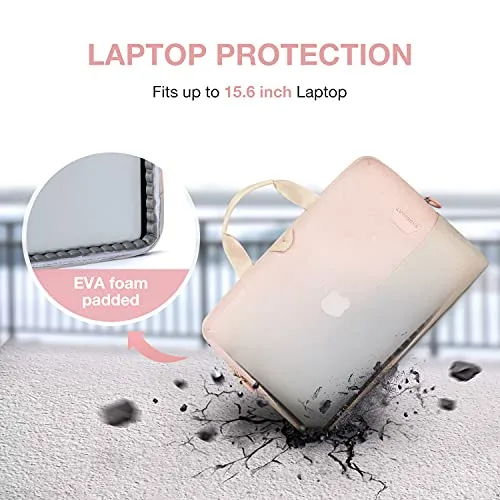 Laptop Bag for Women,BAGSMART 15.6 Inch Laptop Case Slim Computer Bag Briefcase,Pink