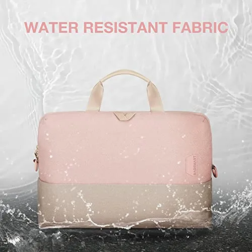 Laptop Bag for Women,BAGSMART 15.6 Inch Laptop Case Slim Computer Bag Briefcase,Pink