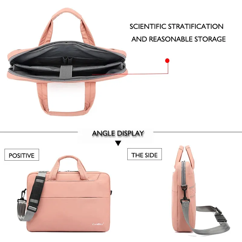 Laptop BagWaterproof Nylon Lawyer Office Briefcase Bag Men and women Laptop Shoulder Bag Handbag Notebook Sleeve Case Logo Print