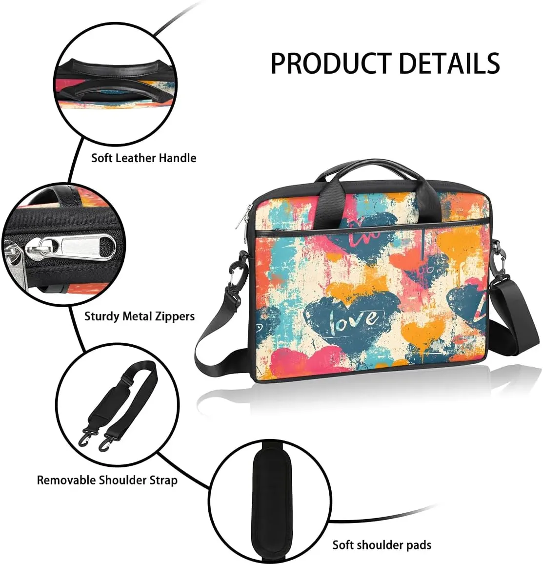 Laptop Shoulder Bag for 13-15 Inch Waterproof Laptop Sleeve Case Bag Slim Computer Carry Case Computer Cases for Laptops