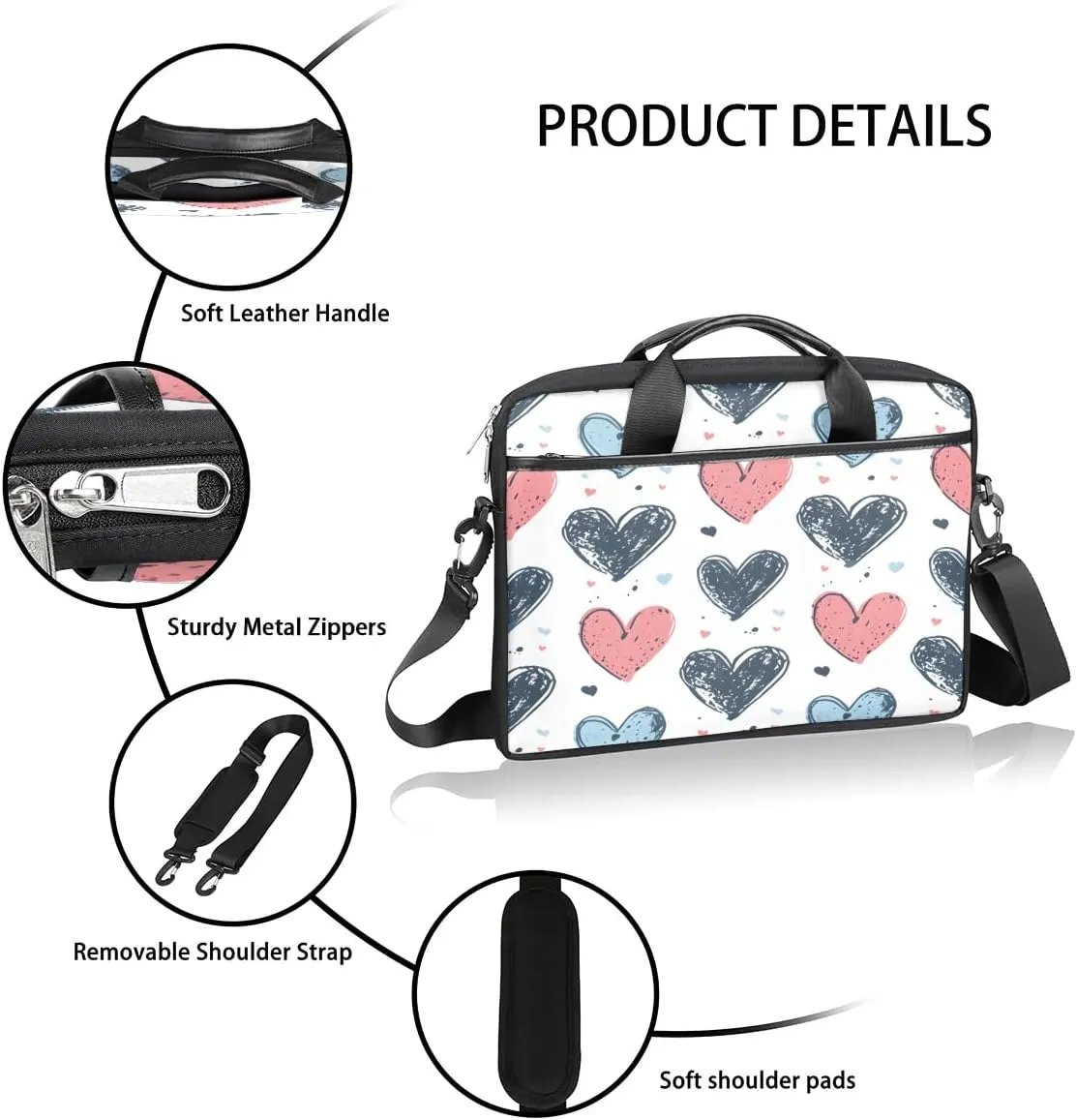 Laptop Shoulder Bag for 13-15 Inch Waterproof Laptop Sleeve Case Bag Slim Computer Carry Case Computer Cases for Laptops