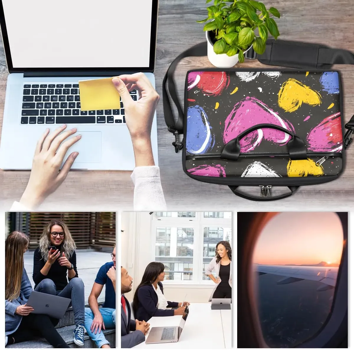 Laptop Shoulder Bag for 13-15 Inch Waterproof Laptop Sleeve Case Bag Slim Computer Carry Case Computer Cases for Laptops