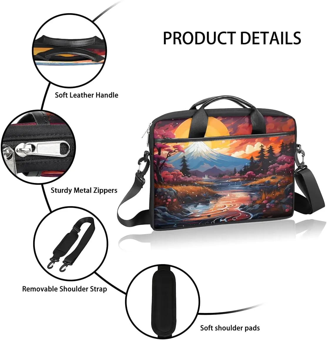 Laptop Shoulder Bag for 13-15 Inch Waterproof Laptop Sleeve Case Bag Slim Computer Carry Case Computer Cases for Laptops