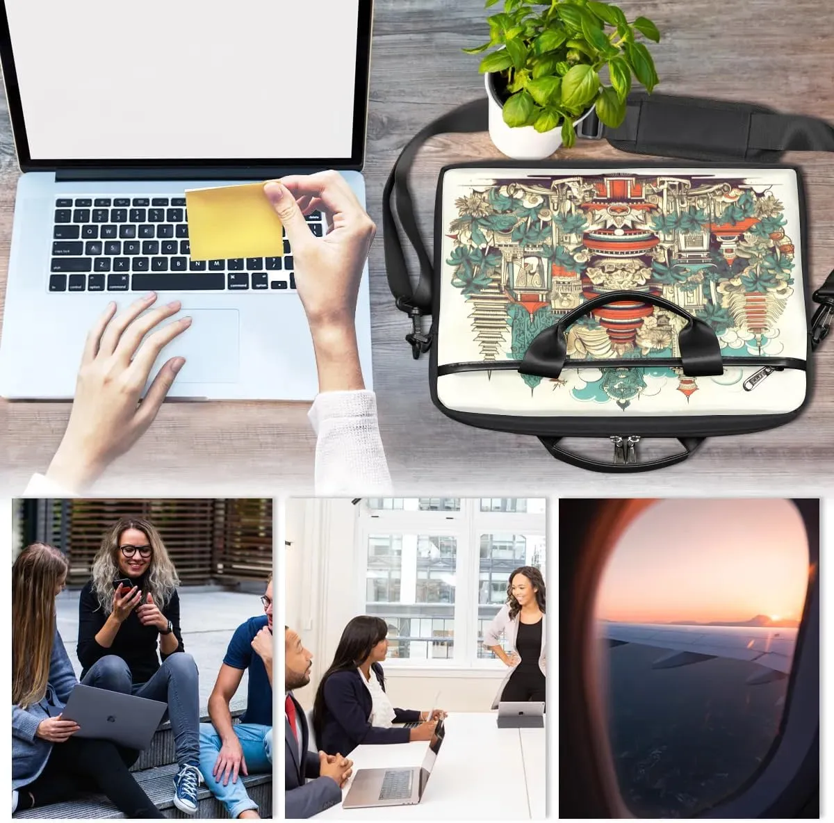 Laptop Shoulder Bag for 13-15 Inch Waterproof Laptop Sleeve Case Bag Slim Computer Carry Case Computer Cases for Laptops
