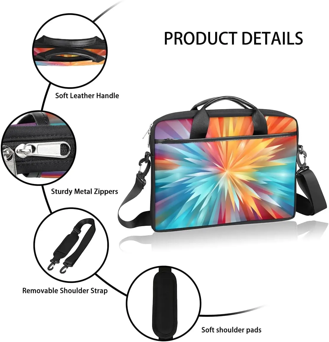 Laptop Shoulder Bag for 13-15 Inch Waterproof Laptop Sleeve Case Bag Slim Computer Carry Case Computer Cases for Laptops