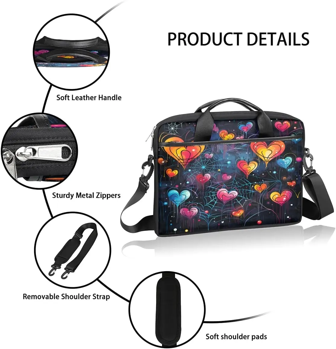 Laptop Shoulder Bag for 13-15 Inch Waterproof Laptop Sleeve Case Bag Slim Computer Carry Case Computer Cases for Laptops