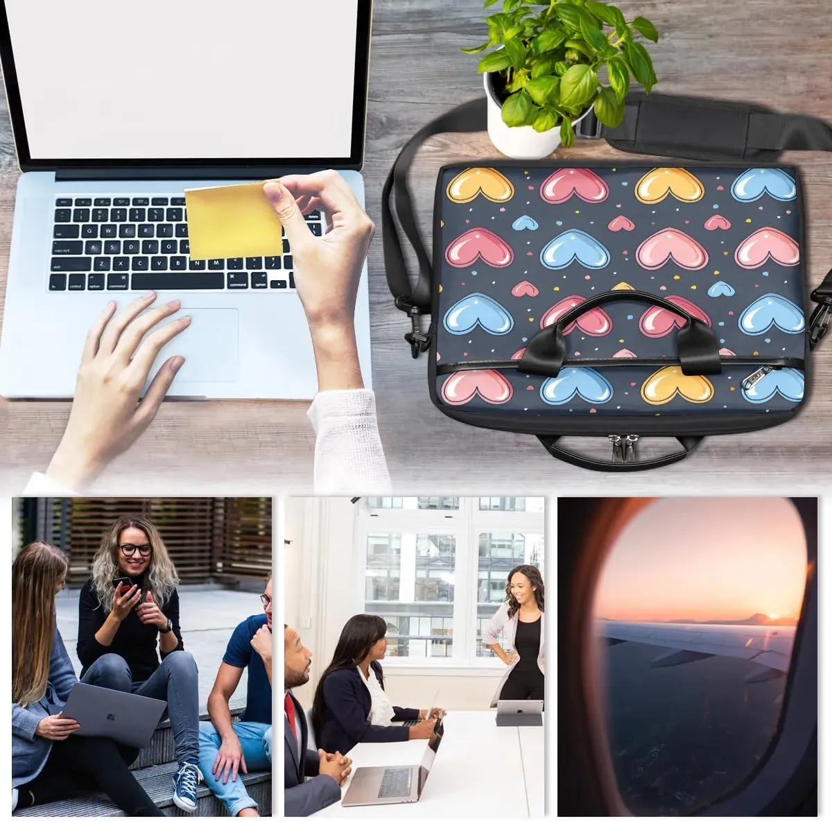 Laptop Shoulder Bag for 13-15 Inch Waterproof Laptop Sleeve Case Bag Slim Computer Carry Case Computer Cases for Laptops