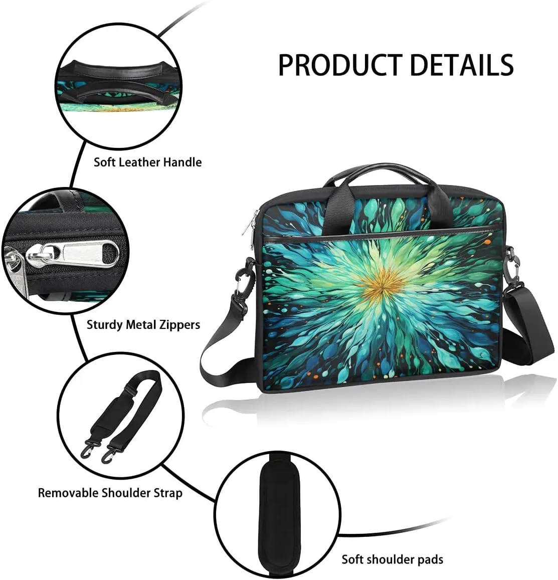Laptop Shoulder Bag for 13-15 Inch Waterproof Laptop Sleeve Case Bag Slim Computer Carry Case Computer Cases for Laptops