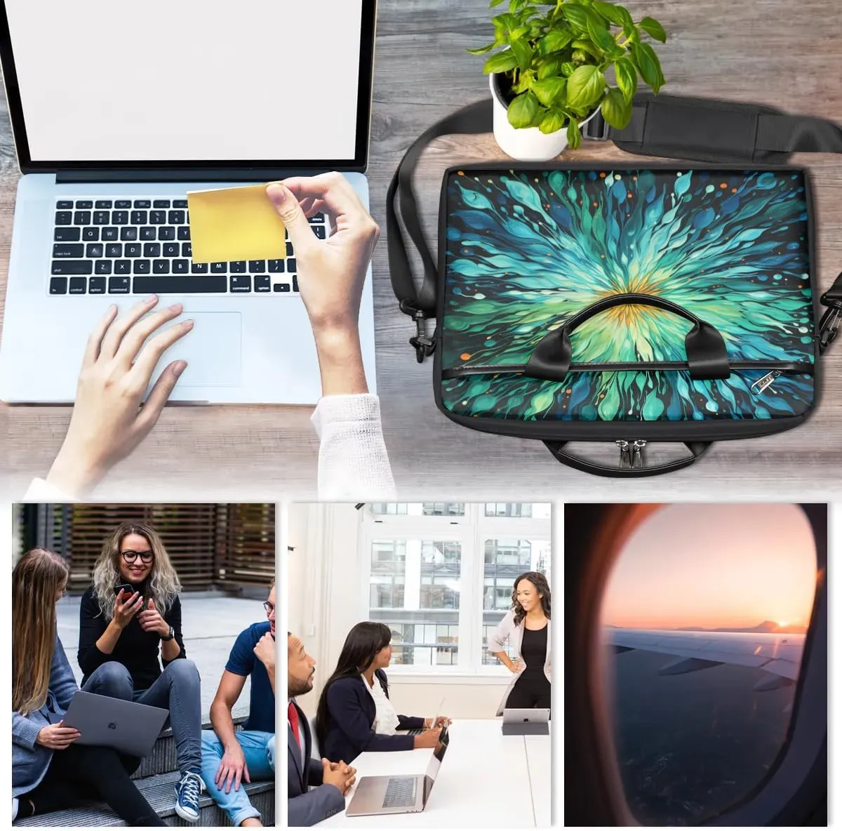 Laptop Shoulder Bag for 13-15 Inch Waterproof Laptop Sleeve Case Bag Slim Computer Carry Case Computer Cases for Laptops